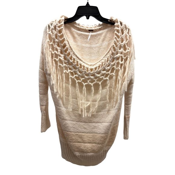 Free People Sweaters - Free People Fringe Trim Tunic Sweater Small